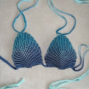 Turquoise Ombre macrame Bikini Top
